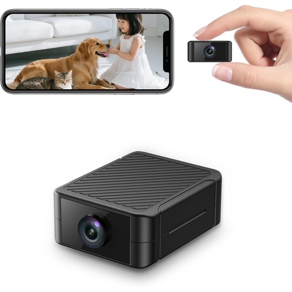 Hidden Camera 4K Spy Camera with Night Vision, 4H Battery Life, Motion Detection Alerts, SD/Cloud Storage, Phone App Control & Real-Time Alerts, Indoor Security Camera for Home/Office/Baby Monitoring