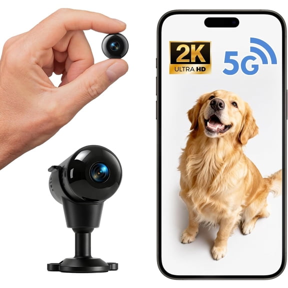 Hidden Camera, 5G WiFi Mini Nanny Cam with Free Cloud, 2K HD Wireless Camera, Supports Offline Recording & Motion Detection & Night Vision for Baby/Pet Monitor/Home Security