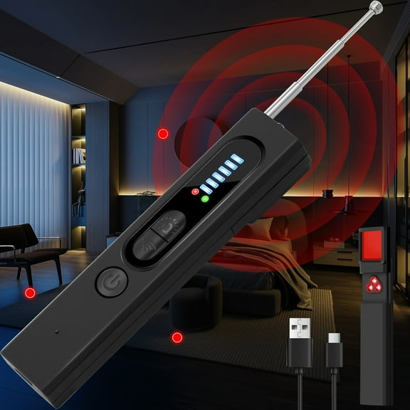 Hidden Camera Detector Portable RF Signal Finder Rechargeable GPS Tracker Detector 6 Levels Sensitivity for Hotel