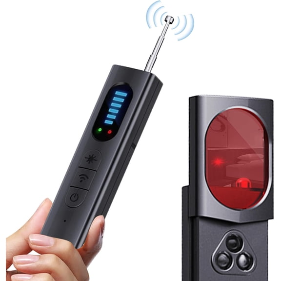 Hidden Camera Detector with Signal Strength Detection, Infrared Camera Finder, Vibration Alarm & Magnetic Field Detection - Anti-Spy Bug Sweeper for Privacy Protection