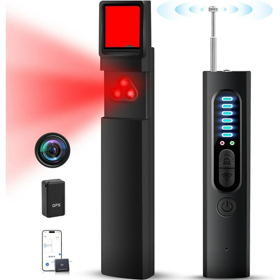 Hidden Camera Detectors, 2024 Anti-Spy Camera Detector, Hidden Device GPS Detector, Bug Detector, Rf Wireless Signal Scanner, Camera Detector for Hotels, Home, Office, 5 Levels Sensitivity (Black)