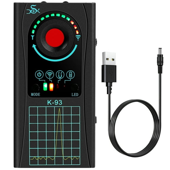 Hidden Camera Detectors,Camera Detector Spy Camera Finder,GPS Tracker Detector,Hidden Bug and Camera Detector for Hotels, Travels, Vehicles, Offices, Public Fitting Rooms,K93 Detector (Black)