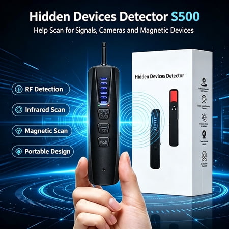 Hidden Camera Detectors – Small Anti Spy with GPS Tracker RF Detector for Wireless Cameras and Cars Tracking Device - Mini Travel Pen for Finding Spying Voice Recorder Bug Devices K33