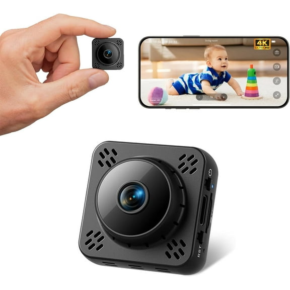 Hidden Camera, Nanny Cam Wireless, 2K Mini Security Camera WiFi/No WiFi Use, Free Cloud & SD Storage, Nanny/Pet/Baby Monitor with Magnetic Mount - 2025 Upgraded
