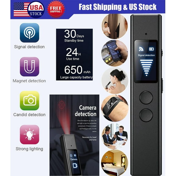 Hidden Camera Wireless Detector -with HD OLED Display,Anti Spy Detector,4 Professional Models RF Signal Detector,Portable for Hotels,Car,Office,Travel
