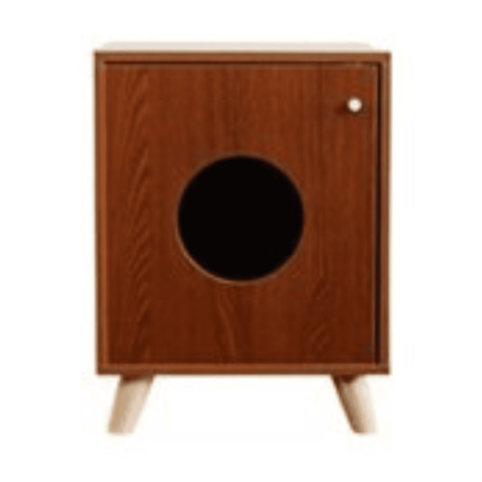 Small Brown Wood Hidden Cat Litter Box Cabinet