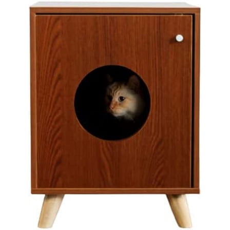Hidden Cat Litter Box Cabinet - Concealed Pet Furniture