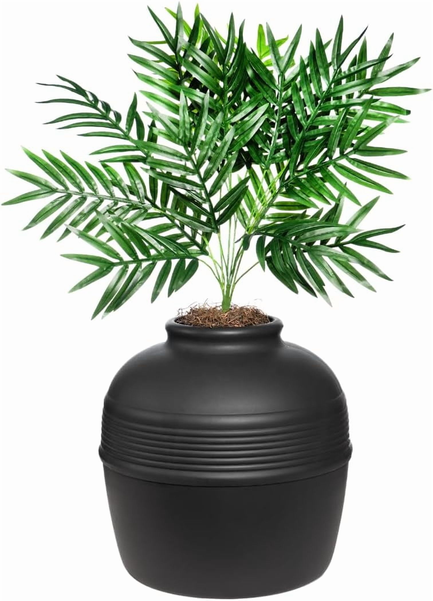 Hidden Cat Litter Box Enclosure with Artificial Plant, Decorative Round ...