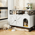 thumbnail image 1 of Hidden Cat Litter Box Enclosure Furniture with Adjustable Shelves,Wooden Cat Litter Box Furniture for Pet Supplies White, 1 of 6