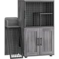 thumbnail image 1 of Hidden Cat Litter Box - Furniture Style Enclosure with Platform, Villa Cat Ladder, Wax Wood, 1 of 9