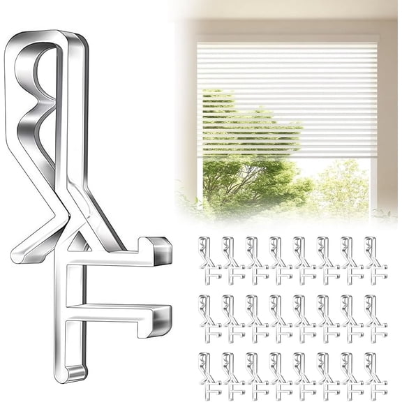 Hidden Channel Valance Clips, Clear Plastic Clips for Horizontal and Venetian Window Blinds Valance