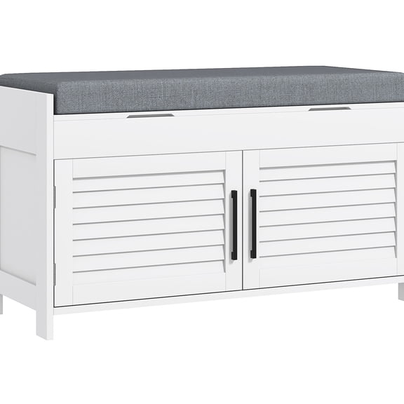 Hidden Compartments & Padded Shoe Bench / Storage for Different Height Shoes