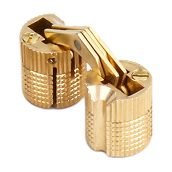 Hidden Copper Barrel Hinge - 180 Degree Opening Angle Concealed Furniture Small Hinges,Heavy-Duty Hidden Box Hinge for Wooden Box,Jewelry Box,Ring Box,DIY Hand Craft (0.31in Gold)