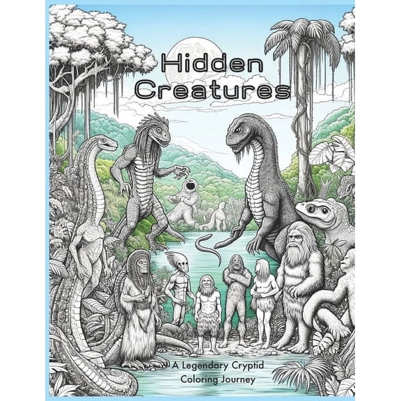 Hidden Creatures: A Legendary Cryptid Coloring Journey, (Paperback)