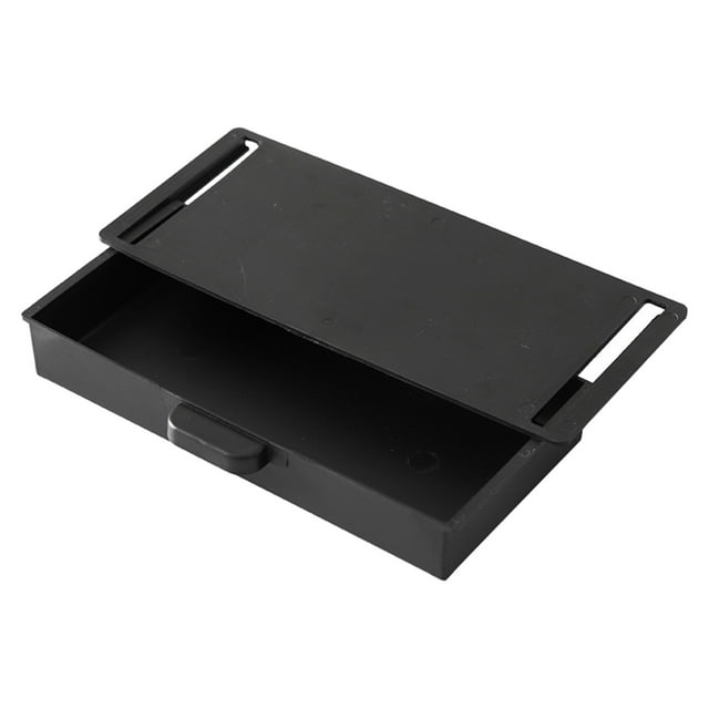 Hidden Under Desk Drawer, Adhesive Plastic Storage Organizer, 9.25X4.13X1.38 Inches Desk Mounted Tray for Makeup, Jewelry, Stationery, Kitchen Utensils, Office And Home Organization, A Hidden Drawer