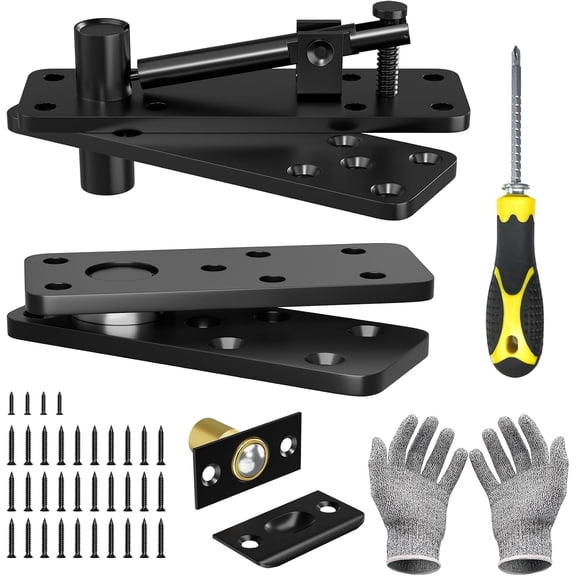 Hidden Door Hinge, 620LBS Load-Bearing Heavy Duty Stainless Steel Pivot Hinge, Door Hinge Kit 360°Rotation, Black Hidden Door Hinges Invisible for Secret Door and Hidden Door Bookcase