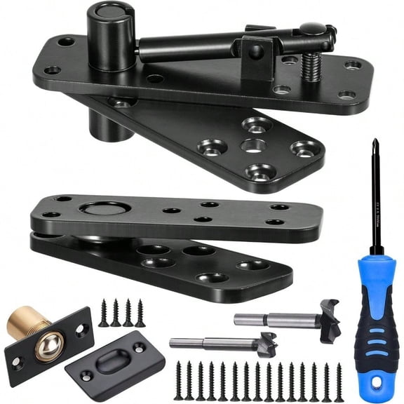 Hidden Door Hinge570Lbs LoadBearing Thickened Solid Stainless Steel Heavy Duty 360 Swinging Pivot Hinge For Secret Doors Bookcase Murphy Shelf Doors Includes Hardware Kit