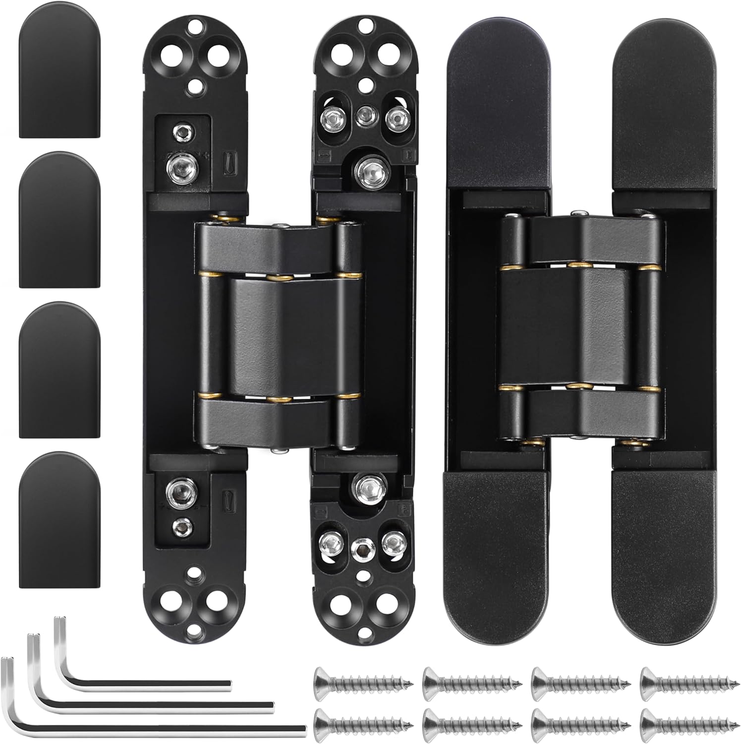 Hidden door hinges 2 pcs invisible hinges for doors 180 degree swing
