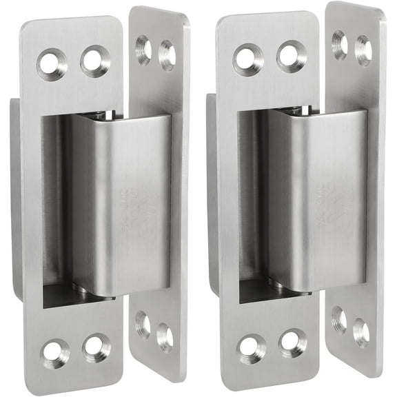 Hidden Door Hinges 5 Inch Invisible Hinge 304 Stainless Steel Heavy Duty Conceal Hinges for Secret Door 3mm Thicknesse Hidden Hinges for Doors Silent and Smooth 2pcs