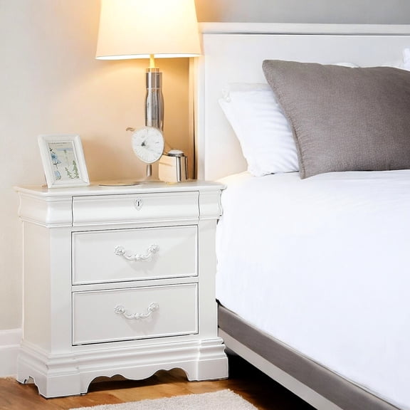 Hidden Drawer with Faux Key Decor | Nightstand for Concealed Storage Needs | Keep Your Valuables Secure and Stylish
