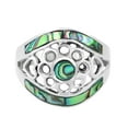 thumbnail image 1 of Hidden Eye Ornate Circles Abalone Shell Inlay Sterling Silver Ring-7, 1 of 5