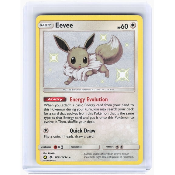 Hidden Fates Shiny Vault Eevee SV41 SV94 Shiny Holo Rare English Pokemon Card