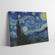 Hidden Frame Canvas Wall Art - Van Gogh "The Starry Night" Classic Art Popular Wall Decor for Living Room 16x12in