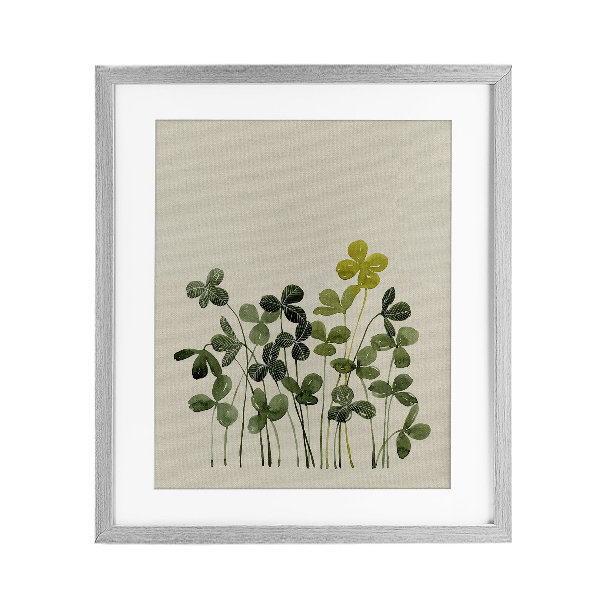Hidden Gems Botanicals Gray Framed Print Under Glass, design by Grace Popp