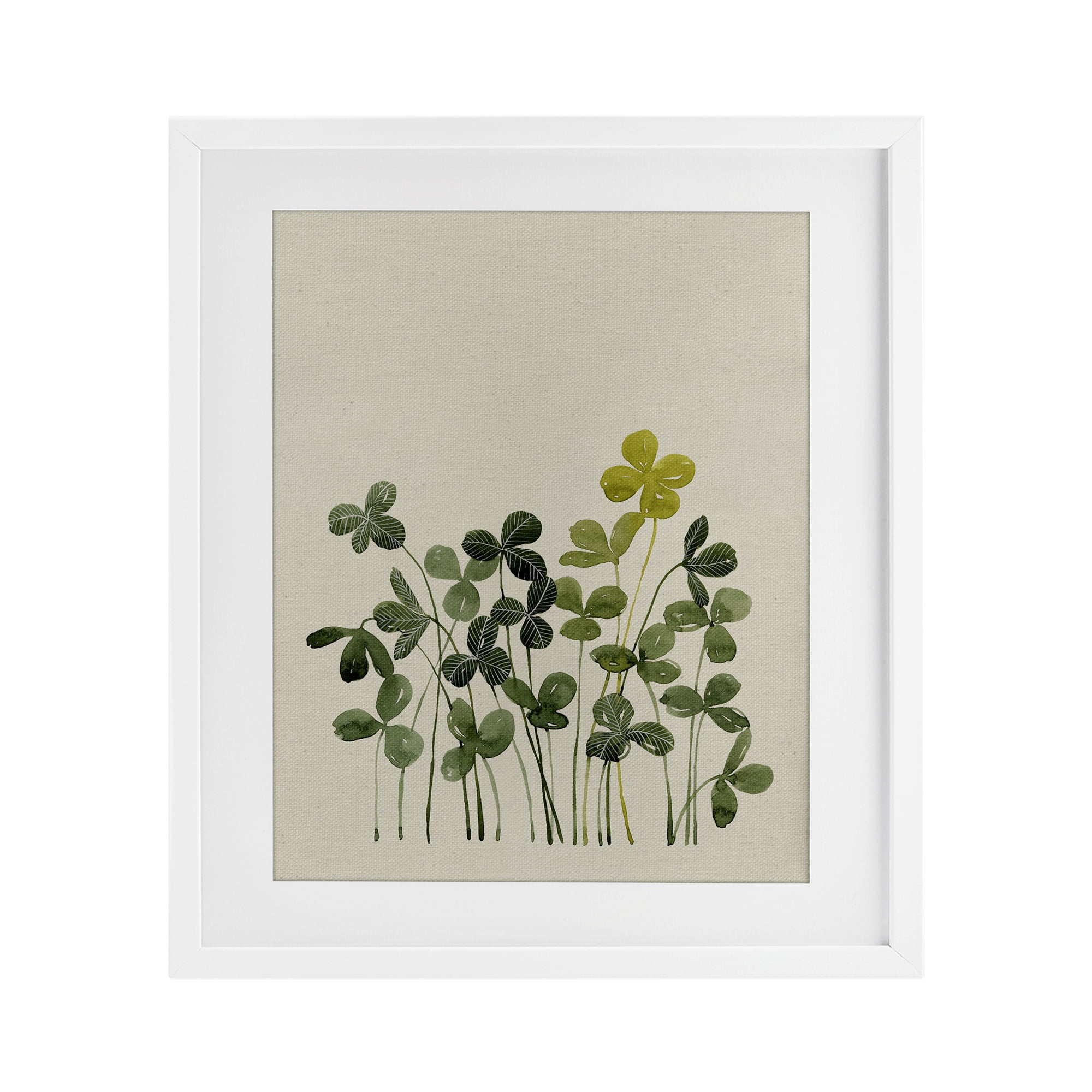 Hidden Gems Botanicals White Framed Print Under Glass, design by Grace Popp