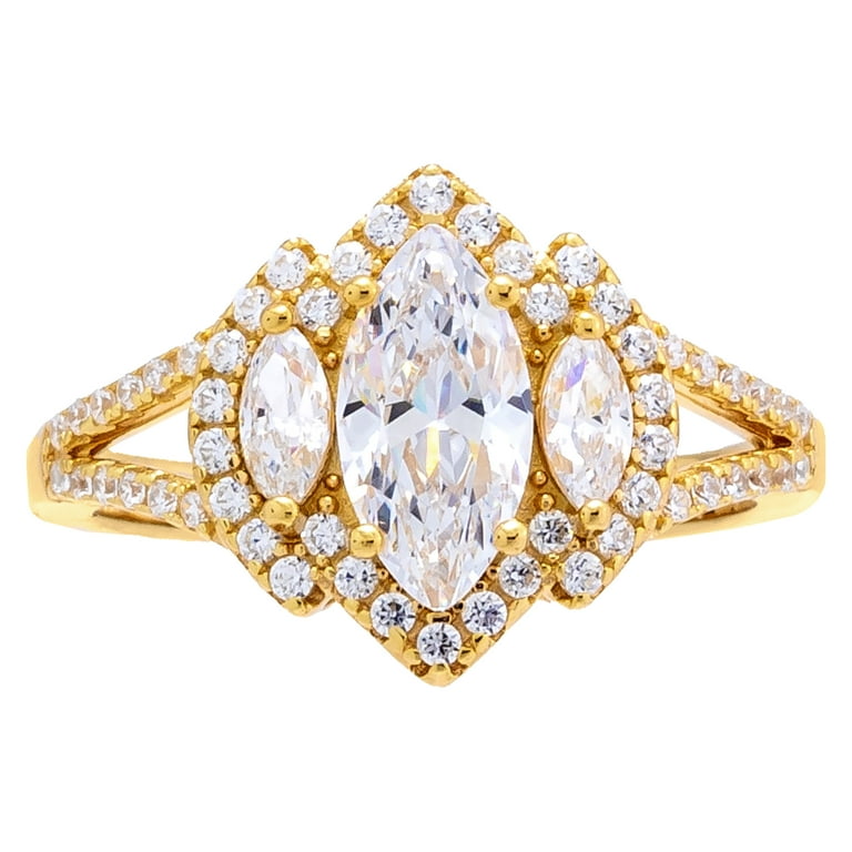 14k Gold hotsell Clear Cz Ring