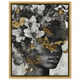 thumbnail image 1 of Hidden Golden Butterflies Gold Fashion Glam Canvas Wall Art by Art Remedy, Gold Floater Frame, 36"x45", 1 of 7