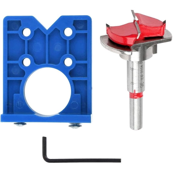 Hidden Hinge Template, 35Mm Hinge Hole Cutter With Hole Locator, Used For Wooden Furniture Cabinet Hinges And Mounting Plates