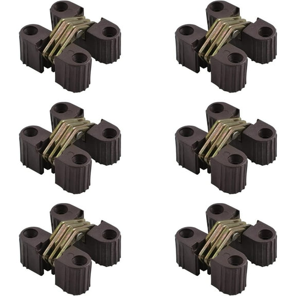 Hidden Hinges, 6PCS Plastic Folding Invisible Barrel Cross Hinge 180 Degree Cross Hinge Invisible Concealed Cross Door Hinge Furniture Hardware