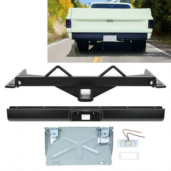 Hidden Hitch and Roll Pan Kit with Light & Flip Down Fit For 1973-1987 Chevy C10