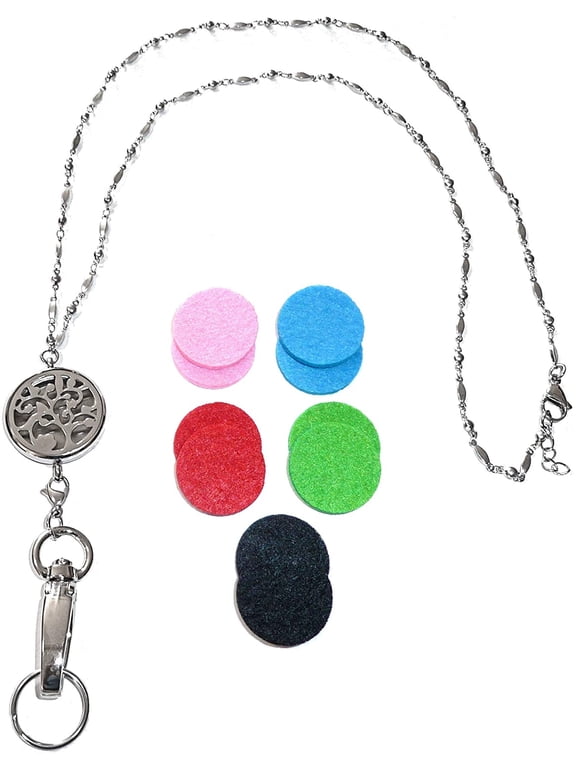 Aromatherapy Locket Lanyard - ID Badge Holder - Aromatherapy Diffuser - Non-Breakaway Style (Stronger)