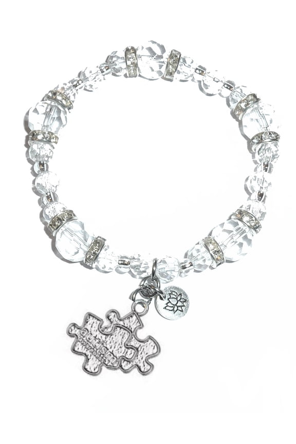 - Autism Charm Bracelet - Crystal Stretch