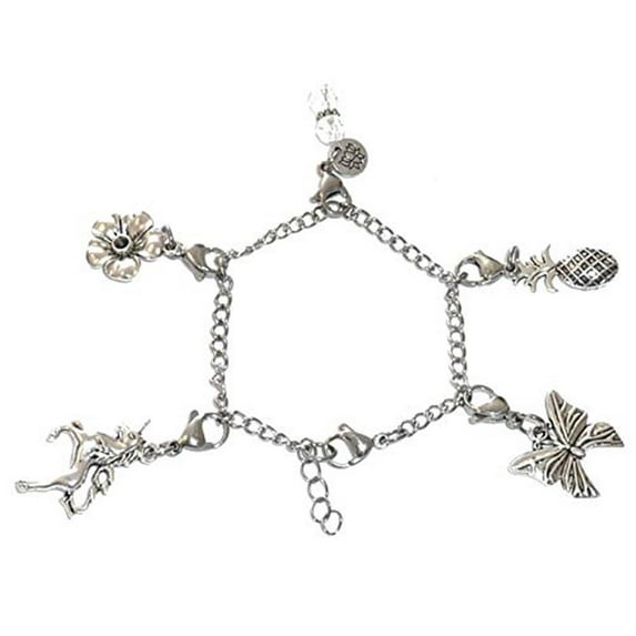Hidden Hollow Beads Charm Bracelet, Starter, Stainless Steel Chain, for Clip on Charms, Women's Jewelry Message, Comes in a Gift Bag (Charm Bracelet with Whimsical Mix Charms)