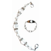 Hidden Hollow Beads Crystal womens Medical Alert ID Interchangeable Replacement Bracelet