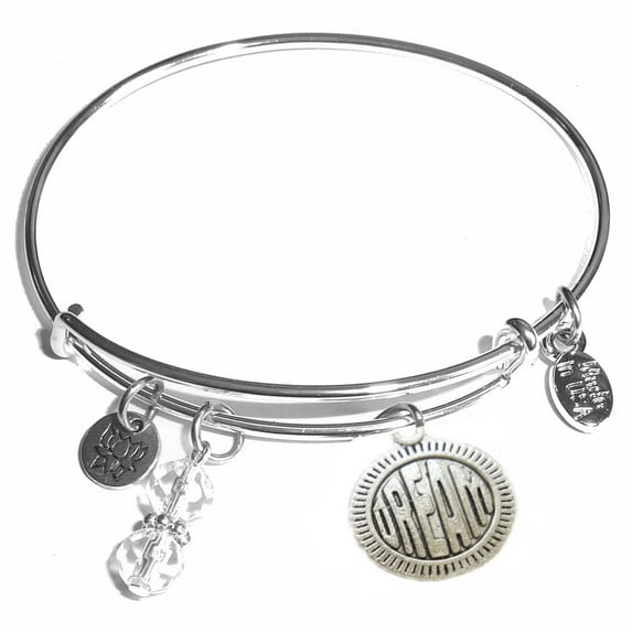 Hidden Hollow Beads "Dream" Message Charm Expandable Wire Bangle Bracelet, COMES IN A GIFT BOX!