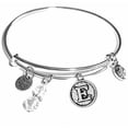 thumbnail image 1 of Hidden Hollow Beads "E" Initial Charm Expandable Wire Bangle Bracelet, COMES IN A GIFT BOX!, 1 of 5