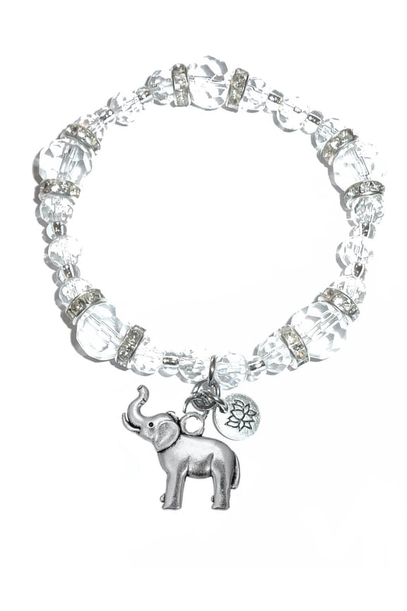 - Elephant Charm Bracelet - Crystal Stretch