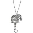thumbnail image 1 of Hidden Hollow Beads Elephant Pendant Lanyard Necklace 34" long, Women's Fashion Chain Lanyard, For Keys, Badge ID holder. (Silver Elephant Non Breakaway - Stronger), 1 of 6