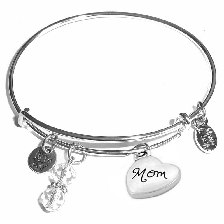 Hidden Hollow Beads Expandable Charm Bangle Bracelets â€“ Mom