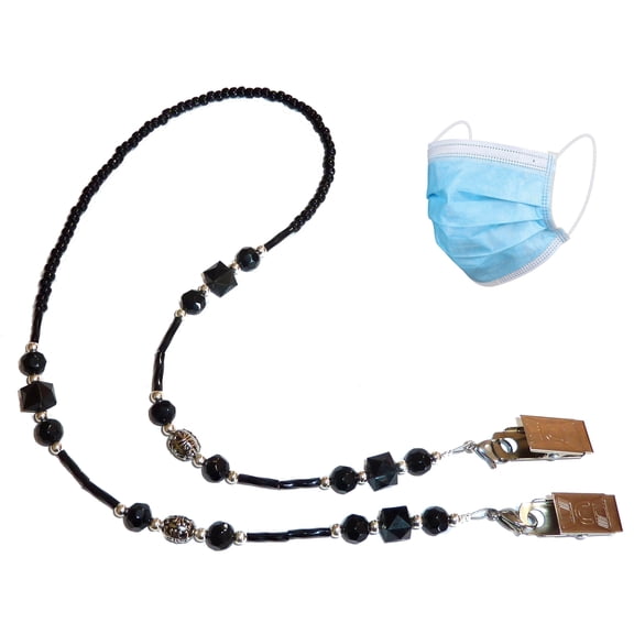 Hidden Hollow Beads Face Mask Beaded Necklace Lanyard Strap Chain Holder for Women, Girls