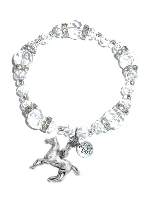 - Horse Charm Bracelet - Crystal Stretch
