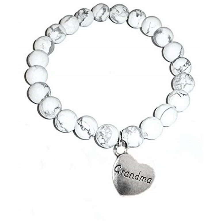 Hidden Hollow Beads Howlite Natural White Stone Women's Stretch