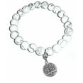 thumbnail image 1 of Hidden Hollow Beads Howlite Natural White Stone Women's Stretch Bracelet, Inspirational Message Charm (Tree of Life), 1 of 6