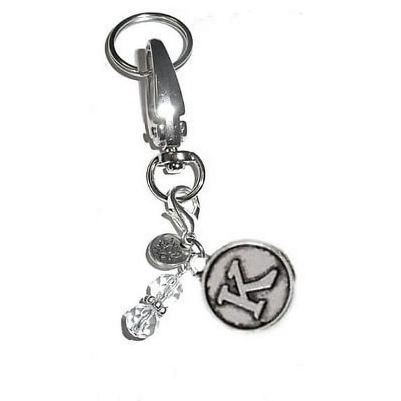 Hidden Hollow Beads Initial Keychain - Initial K - Customized Keyrings