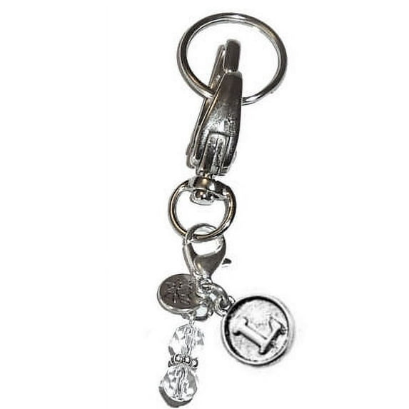 Hidden Hollow Beads Initial Keychain - Initial L - Customized Keyrings