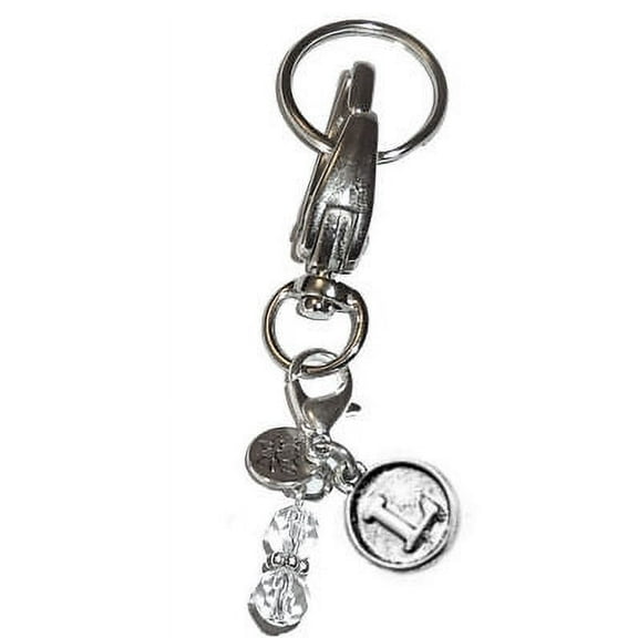 Hidden Hollow Beads Initial Keychain - Initial L - Customized Keyrings